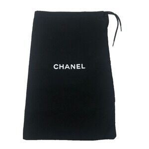 Authentic Chanel Dust Bag Black Logo Storage Travel Handbag Shoe Belt 12.5x7.5